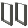 vidaXL Soffbordsben U-formade 2 st antracit 50x(42-43) cm st&aring;l