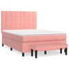 vidaXL Rams&auml;ng med madrass rosa 140x190 cm sammet