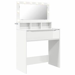 vidaXL S&auml;ngrum Smyckesbord H&ouml;gblanka vita 80 x 39,6 x 135 cm