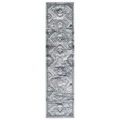 vidaXL Gångmatta grå orientalisk BCF 100x400 cm