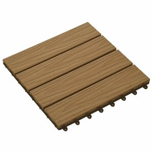vidaXL Terrassplattor 3D-design 11 st Teak 30 x 30 cm WPC