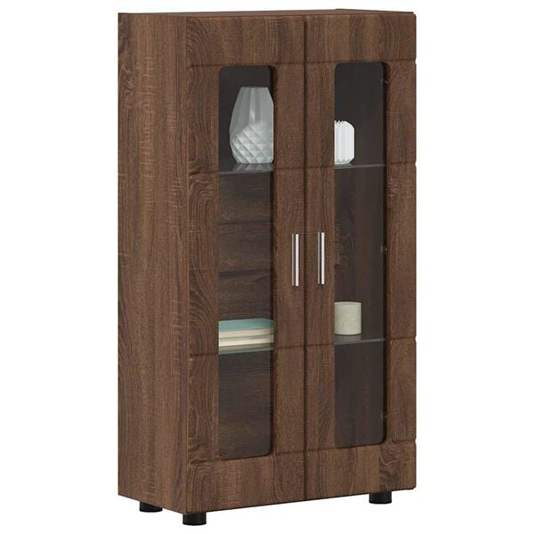 vidaXL Sideboard med hylla Brun Ek 55,5 x 29 x 103 cm Konstruerat tr&auml;