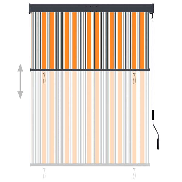 vidaXL Rullgardin utomhus 120x250 cm gul och bl&aring;