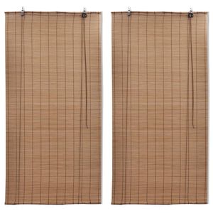 vidaXL Rullgardin bambu 2 st 120 x 220 cm brun