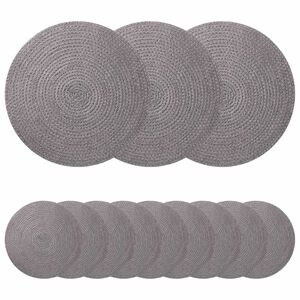 vidaXL Jute Placemats 12 st Gr&aring; 100% Tossa Jute