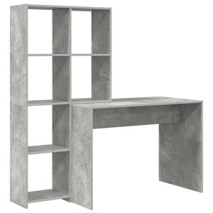 vidaXL Skrivbord Betonggr&aring; 138,5 x 55 x 143 cm Konstruerat tr&auml;