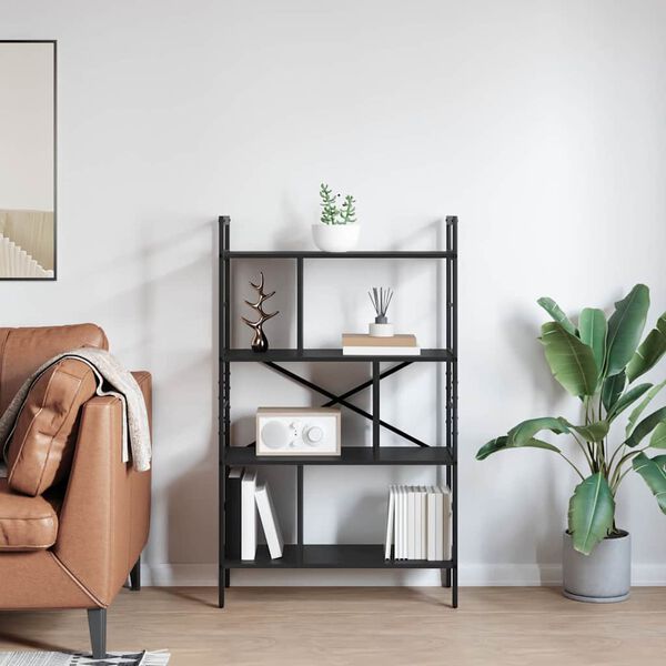 vidaXL Hyllsystem Svart Ek 75 x 30 x 123,5 cm Konstruerat tr&auml;