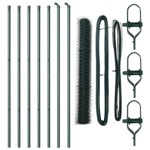 vidaXL Markfixerat Svetsat St&auml;ngsel 10 x 1 m (B x H) PVC-belagda st&aring;l