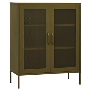 vidaXL F&ouml;rvaringssk&aring;p olivgr&ouml;n 80x35x101,5 cm st&aring;l