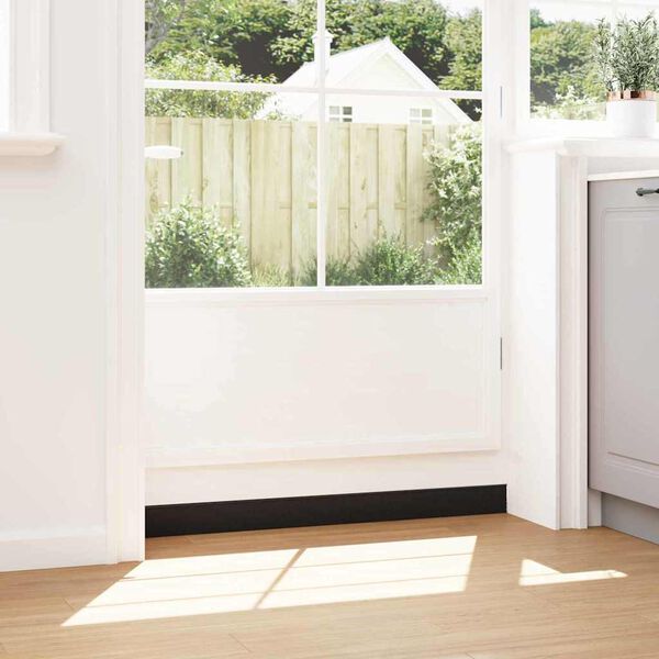 vidaXL Sj&auml;lvh&auml;ftande d&ouml;rrborstlist 2 pcs Svart 100 cm