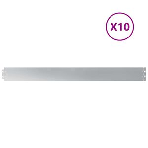 vidaXL Kant f&ouml;r gr&auml;smatta 10 st 10 x 103 cm Galvaniserat st&aring;l Silver