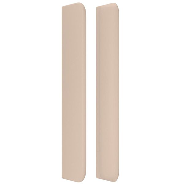 vidaXL Sänggavel med kanter cappuccino 183x16x118/128 cm konstläder