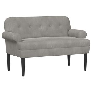 vidaXL Loveseat med knapprapport Ljusgr&aring; 120 x 66 x 78 cm Sammet