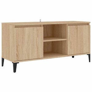 vidaXL TV-b&auml;nk med metallben sonoma-ek 103,5x35x50 cm