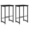 vidaXL Barpall 2 pcs Svart ek 40 x 32 x 74 cm Konstruerat tr&auml;