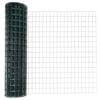 vidaXL Euro Staket med St&ouml;d 10 x 1,2 m PVC-belagda st&aring;l Gr&ouml;n Mesh