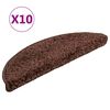vidaXL Trappmattor 10 st 56x17x3 cm bruna halvrunda