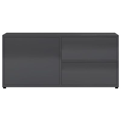 vidaXL TV-bänk grå högglans 80x34x36 cm konstruerat trä