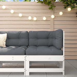 vidaXL H&ouml;rnsektion till soffa med dynor vit massiv furu