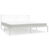 vidaXL S&auml;ngram med huvudgavel metall vit 193x203 cm