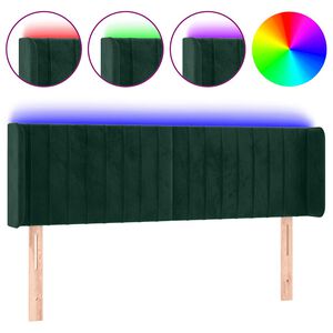 vidaXL S&auml;nggavel LED m&ouml;rkgr&ouml;n 147x16x78/88 cm sammet