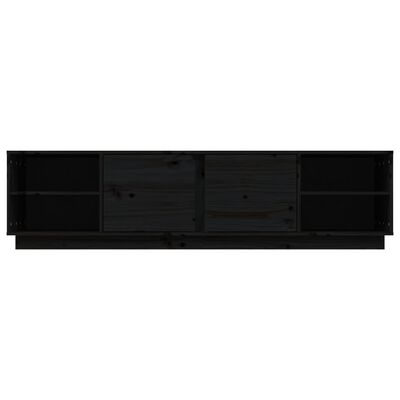 vidaXL Tv-bänk svart 156x40x40 cm massiv furu