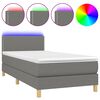 vidaXL Rams&auml;ng med madrass & LED m&ouml;rkgr&aring; 100x200 cm tyg