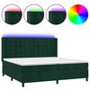 vidaXL Rams&auml;ng med madrass & LED m&ouml;rkgr&ouml;n 200x200 cm sammet