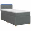 vidaXL Boxspring s&auml;ng med madrass och LED M&ouml;rkgr&aring; 90 x 190 cm Tyg