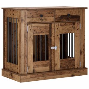 vidaXL Hundbur m&ouml;bel Gammalt tr&auml; 90 x 47,5 x 80 cm Konstruerat tr&auml;