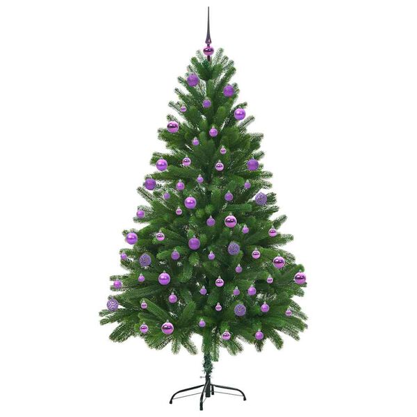 vidaXL Julgran med 300 LED-lampor med stativ Gr&ouml;n 210 cm PE