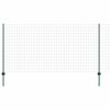 vidaXL Euro Staket med St&ouml;d 10 x 1,2 m PVC-belagda st&aring;l Gr&ouml;n Mesh