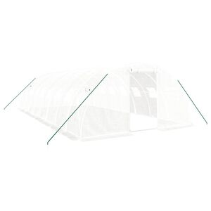 vidaXL Växthus med stålram vit 32 m² 8x4x2 m
