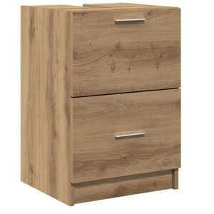vidaXL Badrumssk&aring;p Artisan Ek 40 x 37 x 59 cm Konstruerat tr&auml;