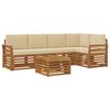 vidaXL Utomhussoffset 6 st Naturlig och Beige Polyester