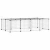 vidaXL Hundg&aring;rd svart 20 paneler 140x70x35 cm st&aring;l