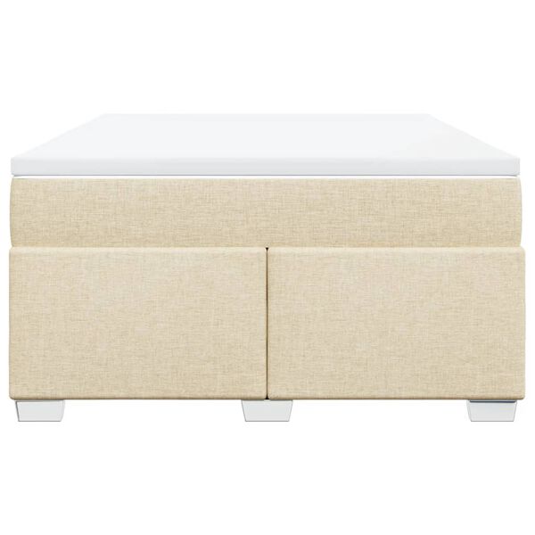 vidaXL Rams&auml;ng med madrass gr&auml;ddvit 140x200 cm tyg