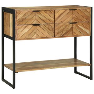 vidaXL Konsolbord med l&aring;da Brun 90 x 35 x 80 cm Massivt Akaciatr&auml;