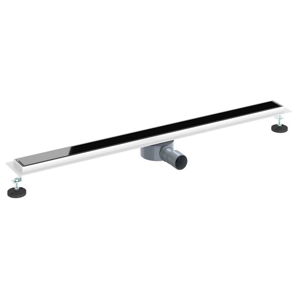 vidaXL Duschavlopp med glaslock och 360&deg; Sifon Svart 100 cm