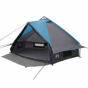 vidaXL T&auml;lt f&ouml;r 6 personer med tak Bl&aring; och gr&aring; 431 x 366 x 185 cm