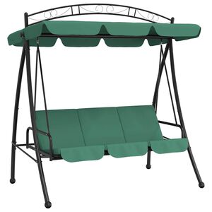 vidaXL Hammock gr&ouml;n 198 cm tyg och st&aring;l