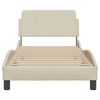vidaXL Bed Frame with Headboard "Dover" Cream 90x200 cm Fabric