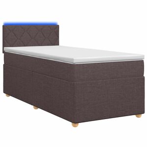 vidaXL Kontinentals&auml;ng med madrass M&ouml;rkbrun 80 x 200 cm Tyg