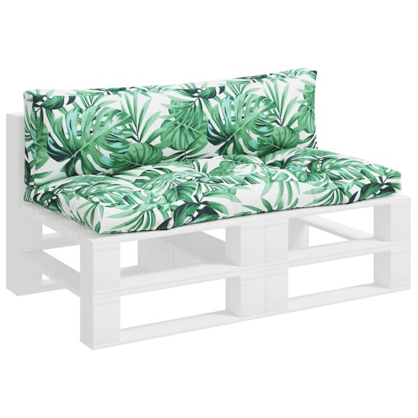 vidaXL Palldynor 2 st bladmönster tyg