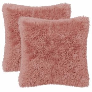 vidaXL Kudd&ouml;verdrag 2 st HEERLEN Rosa 30 x 30 cm PV Fleece