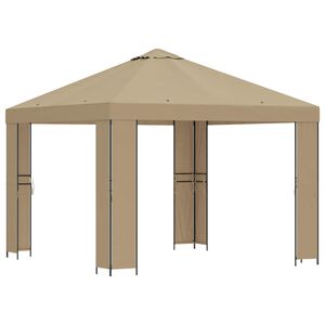 vidaXL Paviljong 3 x 3 m Beige Polyester och St&aring;l 190 gsm