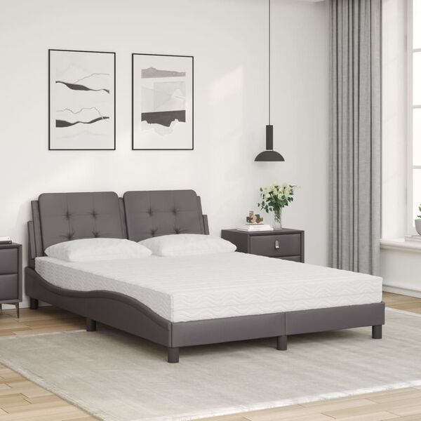 vidaXL Bed Frame without Mattress "Zadar" Black and White 152x203 cm Faux Leather