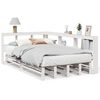 vidaXL S&auml;ng med bokhylla utan madrass vit 120x200 cm massiv furu