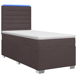 vidaXL Kontinentals&auml;ng med madrass M&ouml;rkbrun 80 x 200 cm Tyg
