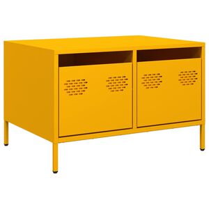 vidaXL Tv-b&auml;nk senapsgul 68x50x43,5 cm kallvalsat st&aring;l